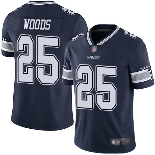 Men Dallas Cowboys Limited Navy Blue Xavier Woods Home 25 Vapor Untouchable NFL Jersey